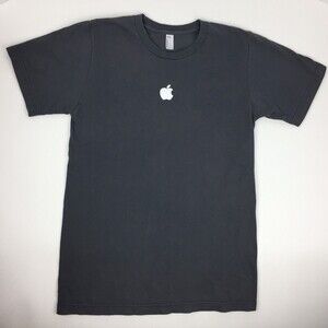 American Apparel Unisex Small Gray T-shirt Apple Logo Short Sleeve